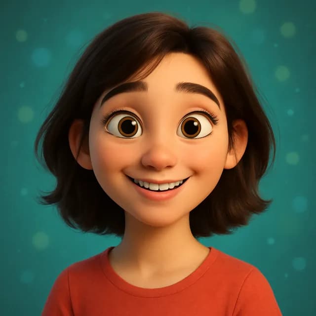 A person redrawn as a 3D cartoon character